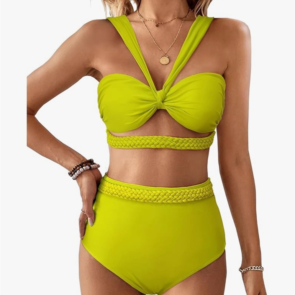 Vibrant Green Women's Swimwear Set